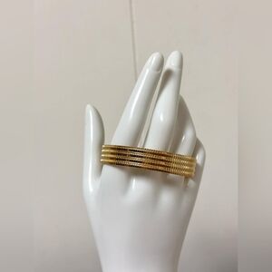 Elegant  Vintage Napier Signed Wide Gold-Toned Bracelet